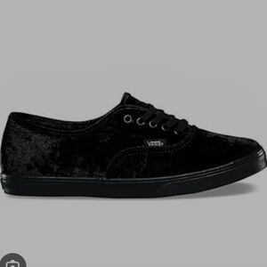 Vans Black Velvet Lace-Up Sneakers